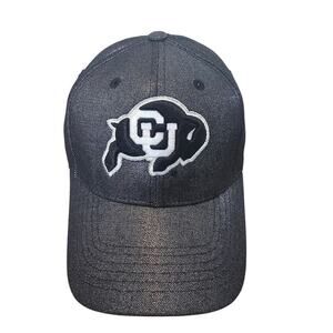 Vintage Colorado Buffaloes Strapback Hat Cap 90s Black White Shimmer Retro CU